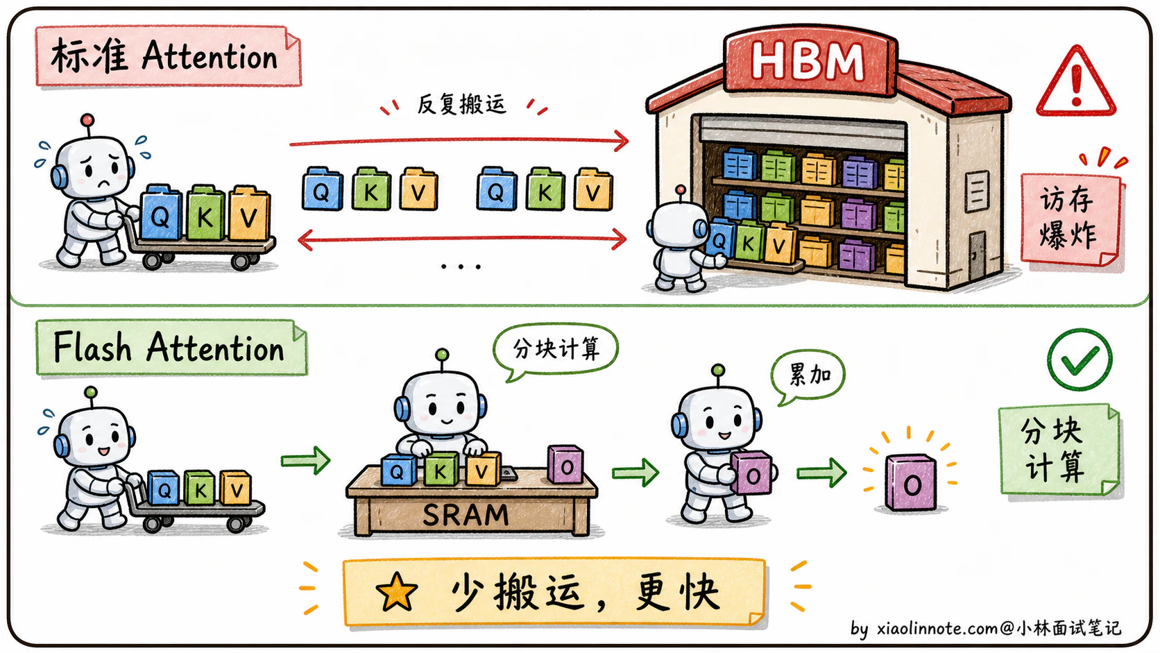 3. 多头注意力（MHA）有哪些局限？MQA、GQA、Flash Attention 怎么解决？ - 图 5
