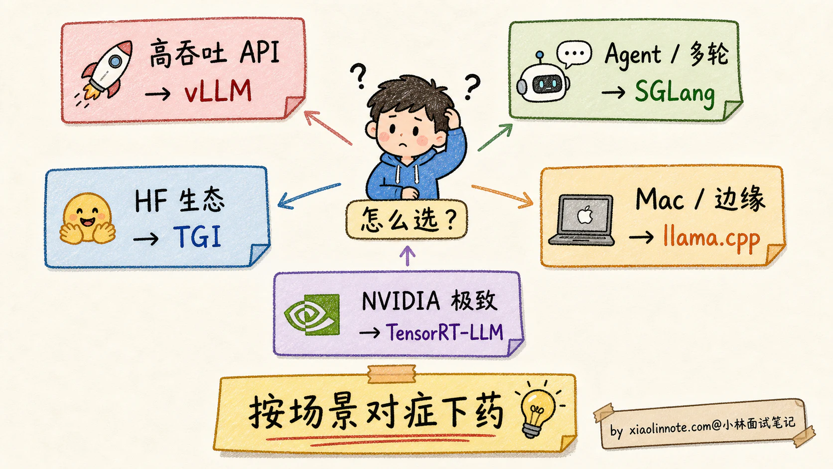 20. 大模型部署有哪些主流方案？vLLM、TGI、llama.cpp、SGLang 实际项目里怎么选？ - 图 9
