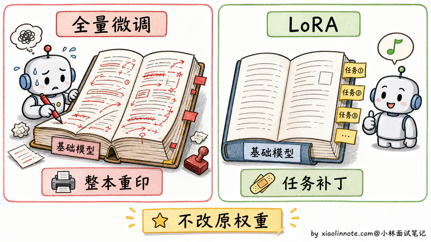 9. 请讲一下 LoRA 技术，除了减少参数量，它还有哪些优点？ - 图 1