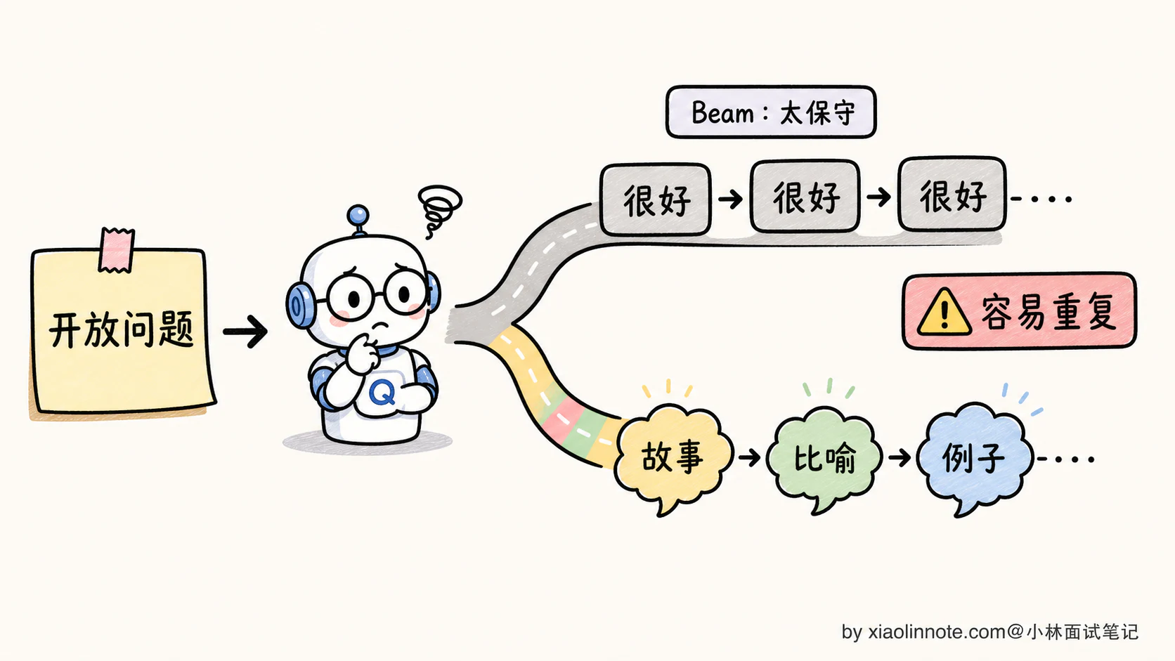 12. 大模型生成文本时的解码策略有哪些？贪心、Beam Search、采样分别什么时候用？ - 图 6